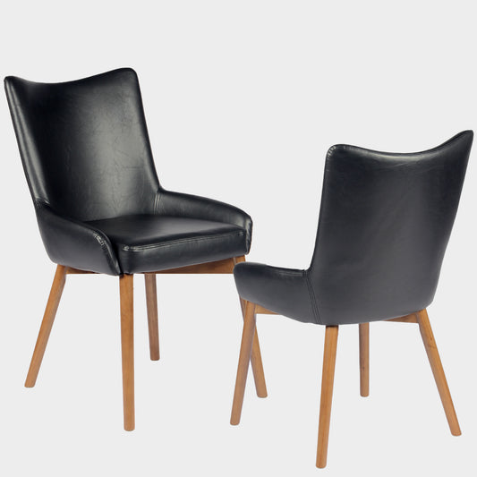 Kidol & Shellder Wingback Upholstered Dining Chairs Set of 2 with Solid Wood Legs