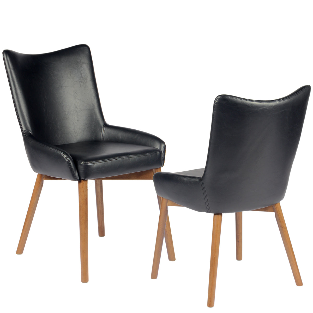 Kidol & Shellder Wingback Upholstered Dining Chairs Set of 2 with Solid Wood Legs