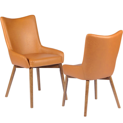 Kidol & Shellder Wingback Upholstered Dining Chairs Set of 2 with Solid Wood Legs