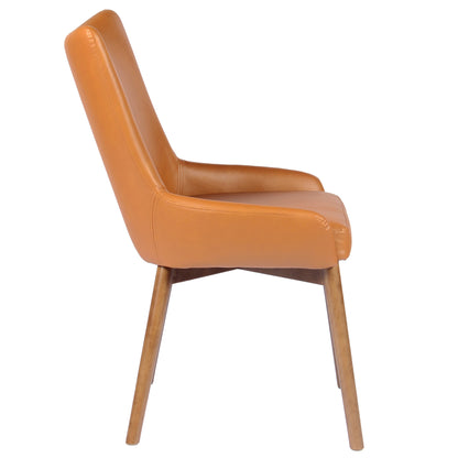 Kidol & Shellder Wingback Upholstered Dining Chairs Set of 2 with Solid Wood Legs