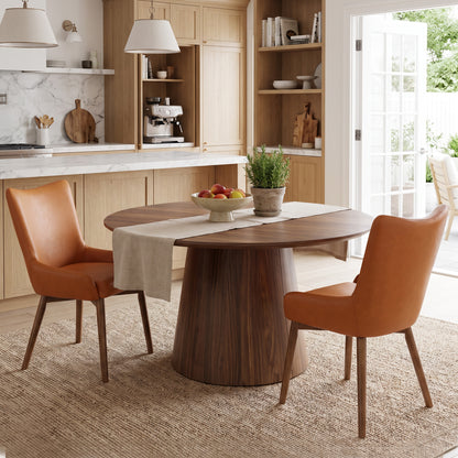 Kidol & Shellder Wingback Upholstered Dining Chairs Set of 2 with Solid Wood Legs