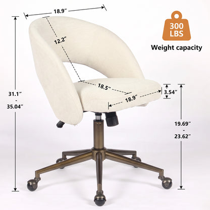 YOUNIKE Office Chair Upholstered Office Chair with Barrel Back
