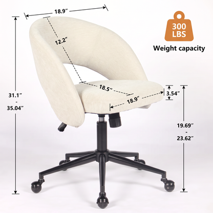 YOUNIKE Office Chair Upholstered Office Chair with Barrel Back