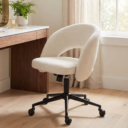 YOUNIKE Office Chair Upholstered Office Chair with Barrel Back