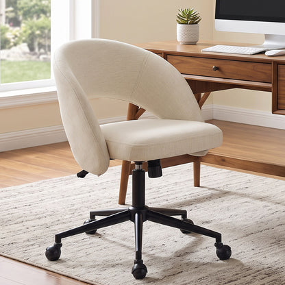 YOUNIKE Office Chair Upholstered Office Chair with Barrel Back