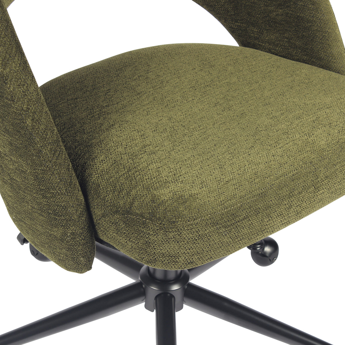 YOUNIKE Office Chair Upholstered Office Chair with Barrel Back