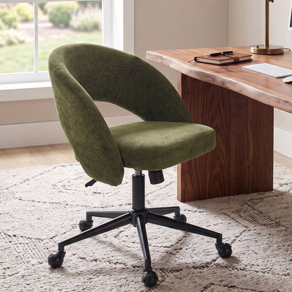 YOUNIKE Office Chair Upholstered Office Chair with Barrel Back