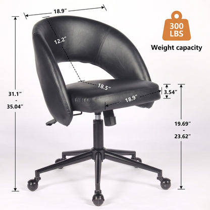 YOUNIKE Office Chair Upholstered Office Chair with Barrel Back