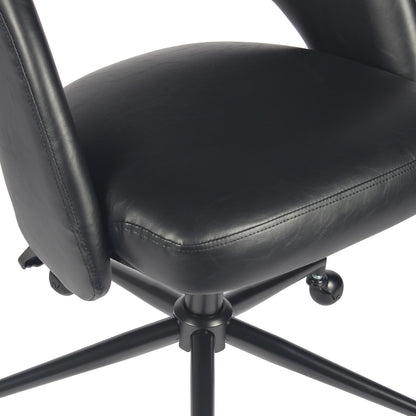 YOUNIKE Office Chair Upholstered Office Chair with Barrel Back