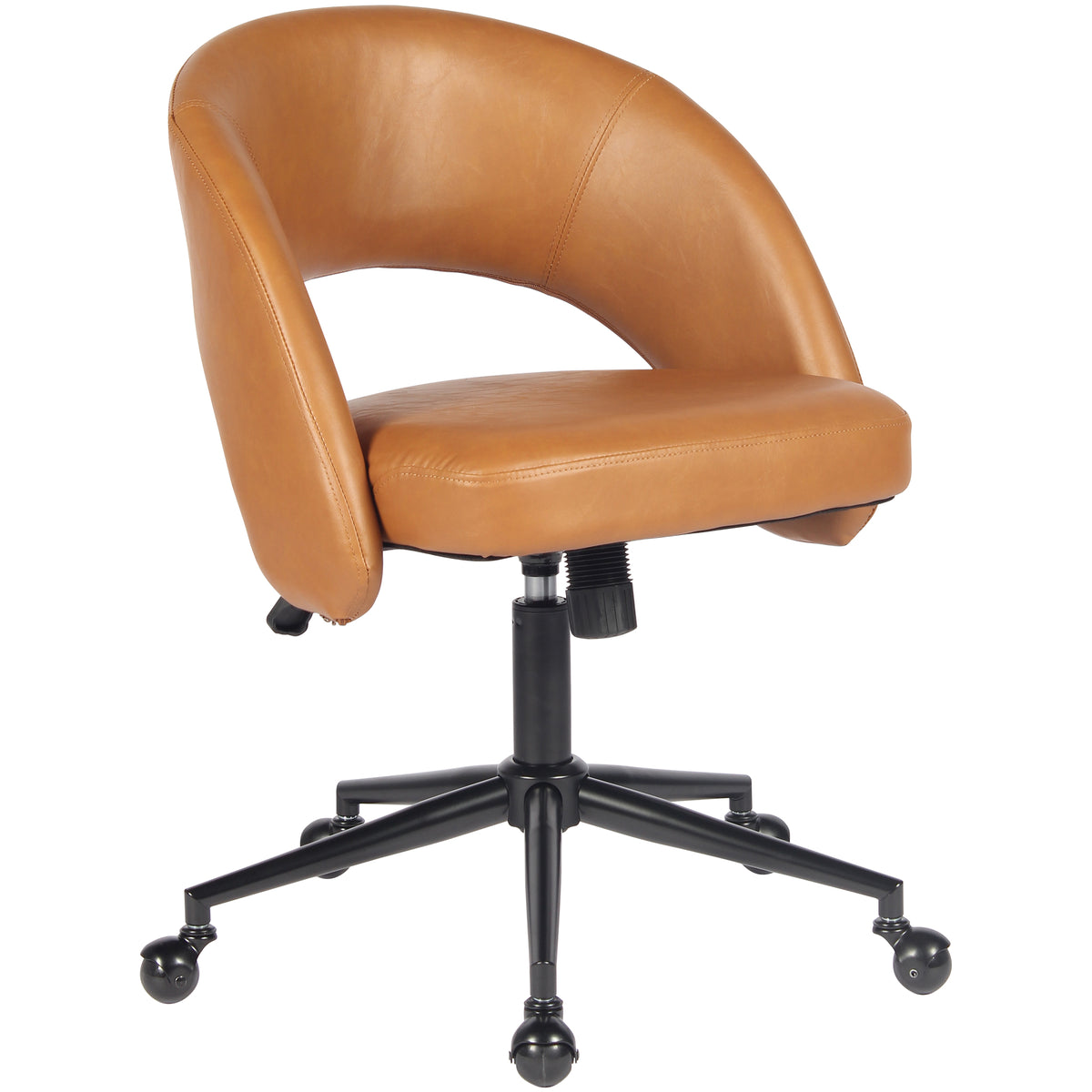 YOUNIKE Office Chair Upholstered Office Chair with Barrel Back