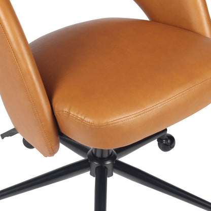 YOUNIKE Office Chair Upholstered Office Chair with Barrel Back