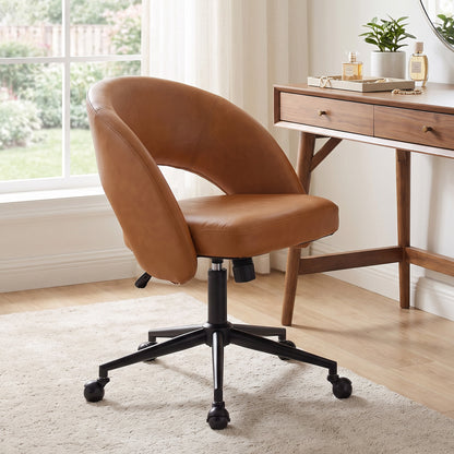 YOUNIKE Office Chair Upholstered Office Chair with Barrel Back