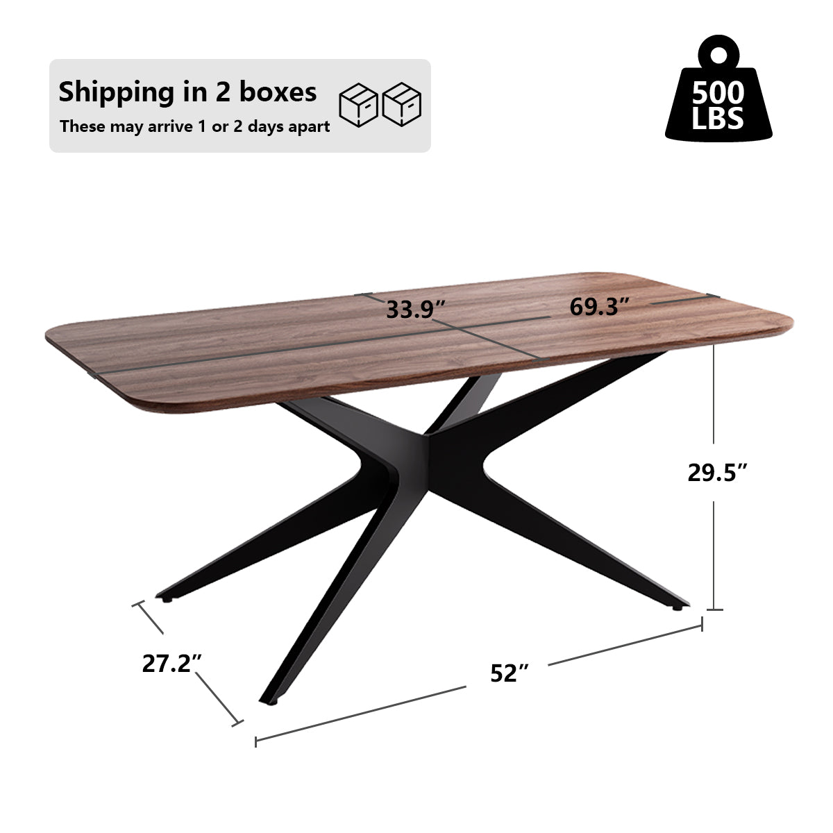 Kidol & Shellder Rectangle Wood Dining Table DTOG042-1