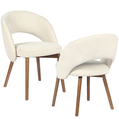 Kidol & Shellder Upholstered Dining Chairs Set of 2 with Wraparound Backrest