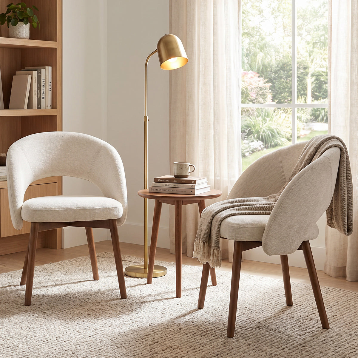 Kidol & Shellder Upholstered Dining Chairs Set of 2 with Wraparound Backrest