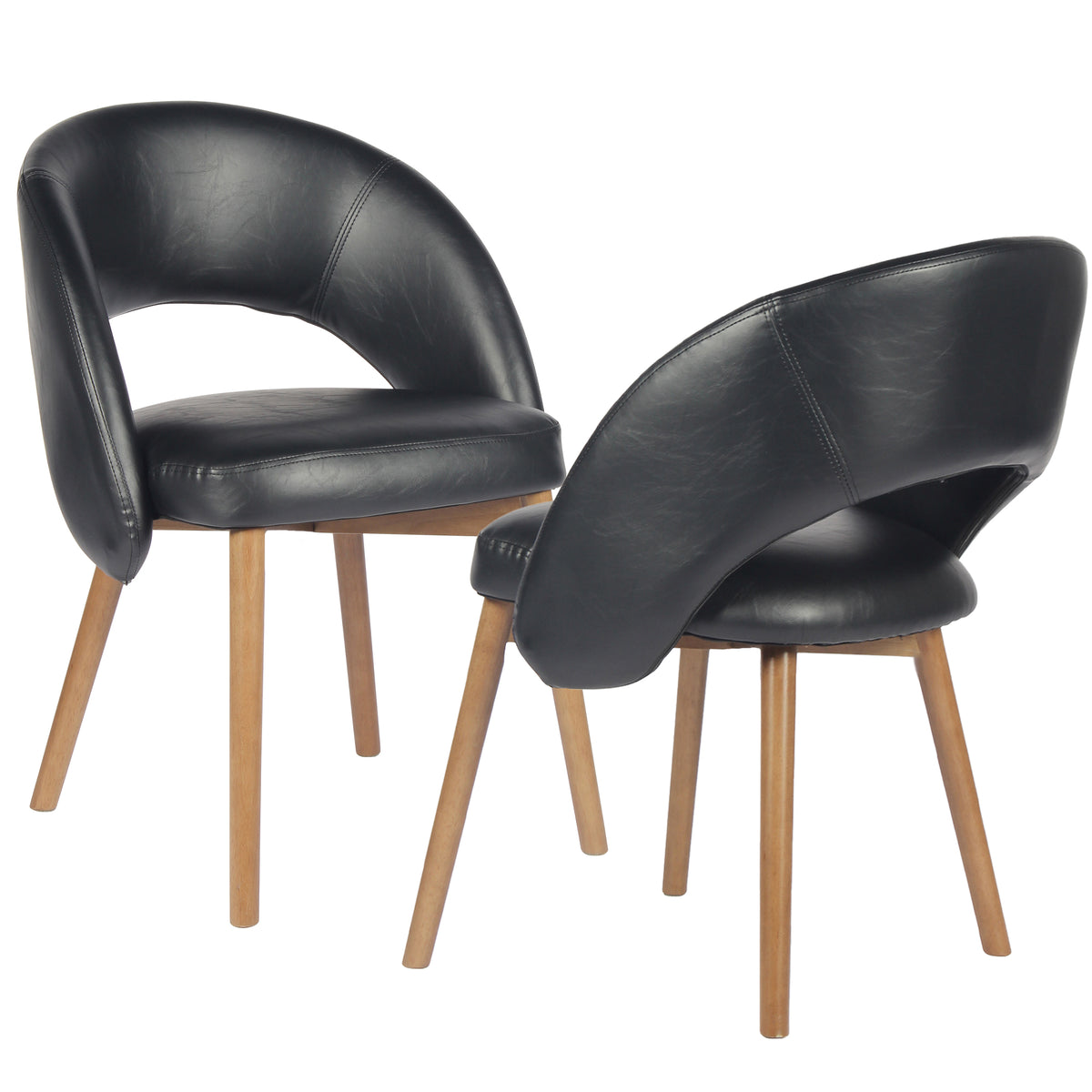 Kidol & Shellder Upholstered Dining Chairs Set of 2 with Wraparound Backrest