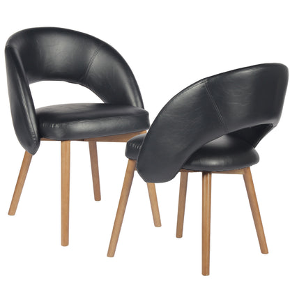 Kidol & Shellder Upholstered Dining Chairs Set of 2 with Wraparound Backrest