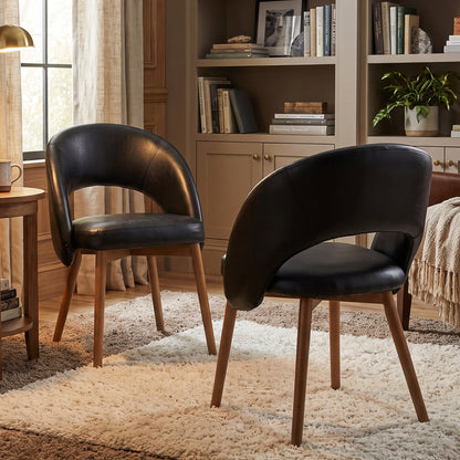 Kidol & Shellder Upholstered Dining Chairs Set of 2 with Wraparound Backrest