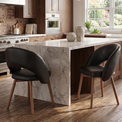 Kidol & Shellder Upholstered Dining Chairs Set of 2 with Wraparound Backrest