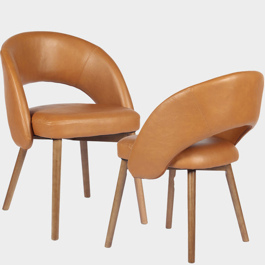 Kidol & Shellder Upholstered Dining Chairs Set of 2 with Wraparound Backrest
