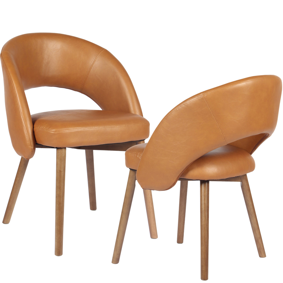 Kidol & Shellder Upholstered Dining Chairs Set of 2 with Wraparound Backrest