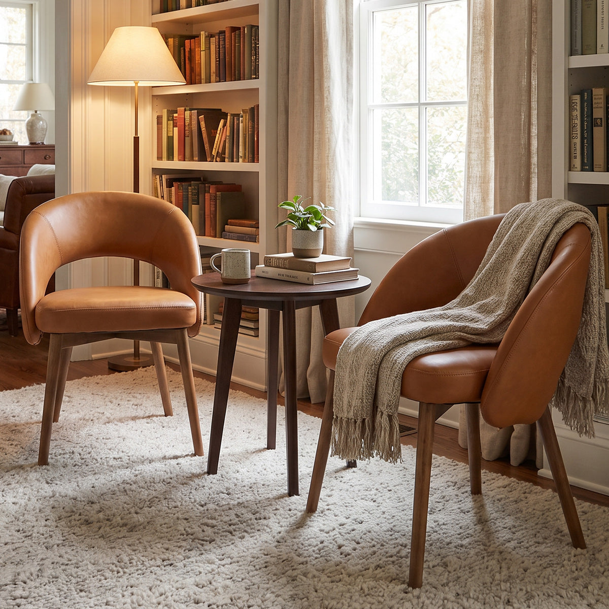 Kidol & Shellder Upholstered Dining Chairs Set of 2 with Wraparound Backrest