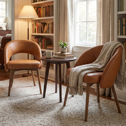 Kidol & Shellder Upholstered Dining Chairs Set of 2 with Wraparound Backrest