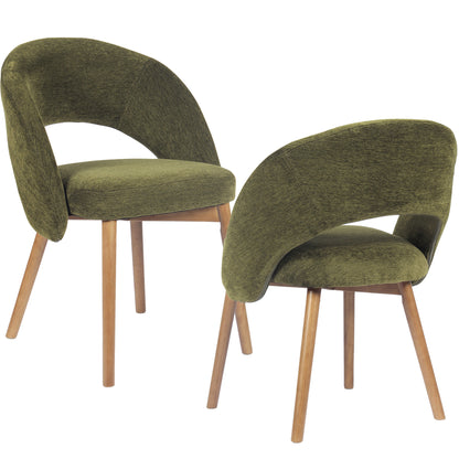Kidol & Shellder Upholstered Dining Chairs Set of 2 with Wraparound Backrest