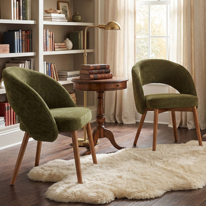 Kidol & Shellder Upholstered Dining Chairs Set of 2 with Wraparound Backrest